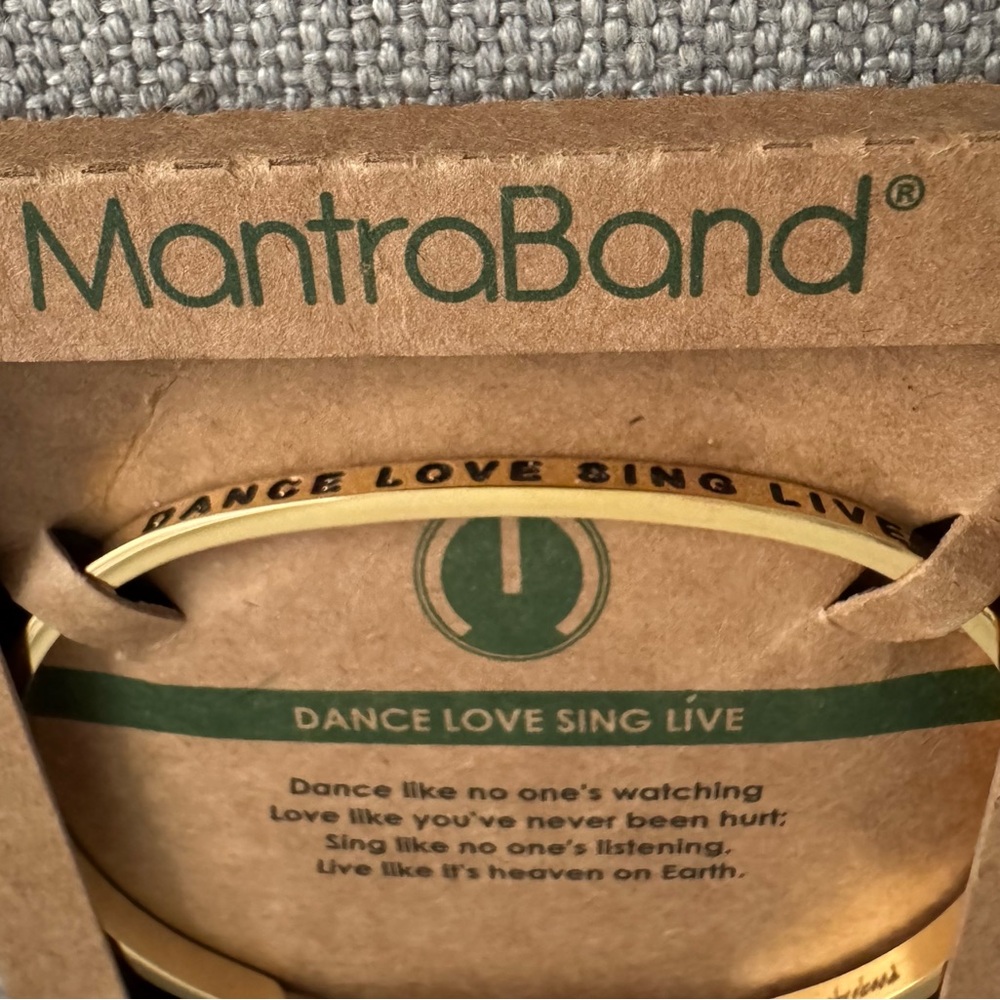 MantraBand Gold 'Dance Love Sing Live' Cuff Bracelet